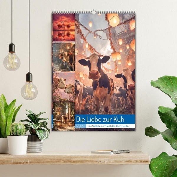 Produktbild: Die Liebe zur Kuh (Wandkalender 2027 DIN A2 hoch), CALVENDO Monatskalender