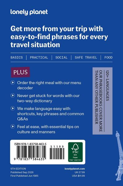 Produktbild: Lonely Planet French Travel Phrasebook & Dictionary