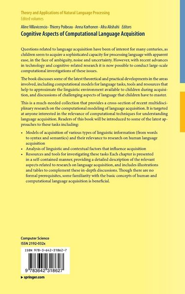 Produktbild: Cognitive Aspects of Computational Language Acquisition