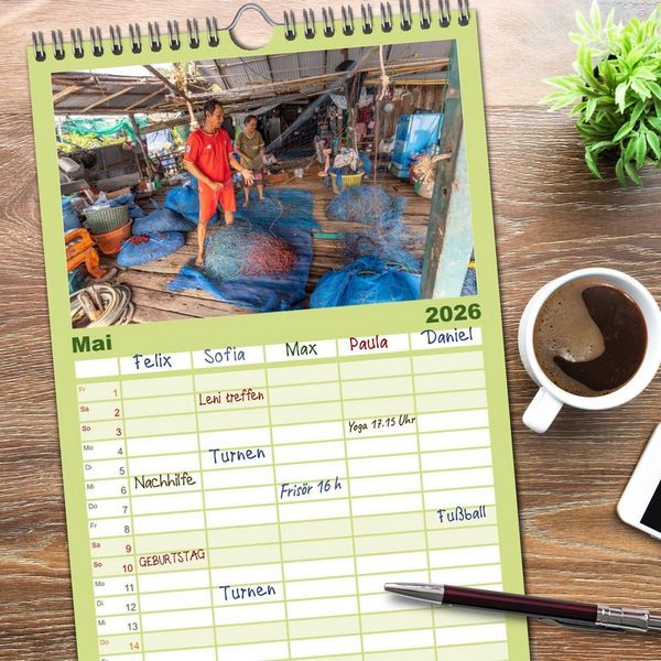 Produktbild: Familienplaner 2026 - Thailand - Koh Kood mit 5 Spalten (Wandkalender, 21 x 45 cm) CALVENDO