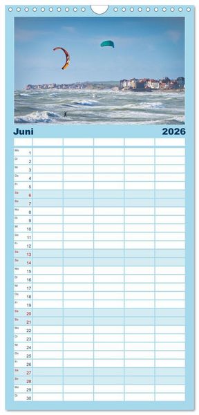 Produktbild: Familienplaner 2026 - Frankreichs Norden - Entlang der C&ocirc;te d'Opale mit 5 Spalten (Wandkalender, 21 x 45 cm) CALVENDO