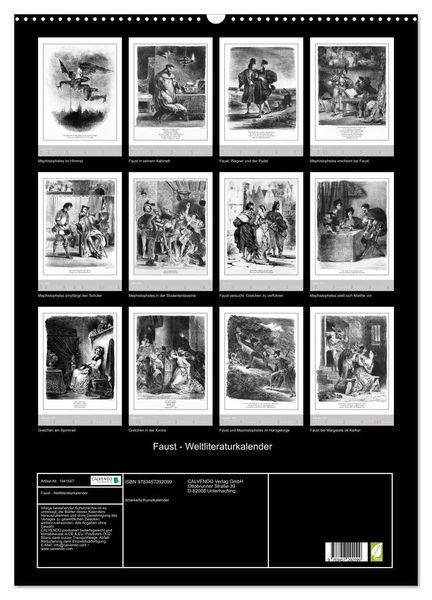 Produktbild: Faust - Weltliteraturkalender (Wandkalender 2026 DIN A2 hoch), CALVENDO Monatskalender