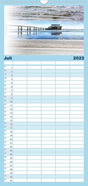 Produktbild: Familienplaner K&uuml;stenstreifen an der Nordsee (Wandkalender 2022 , 21 cm x 45 cm, hoch)