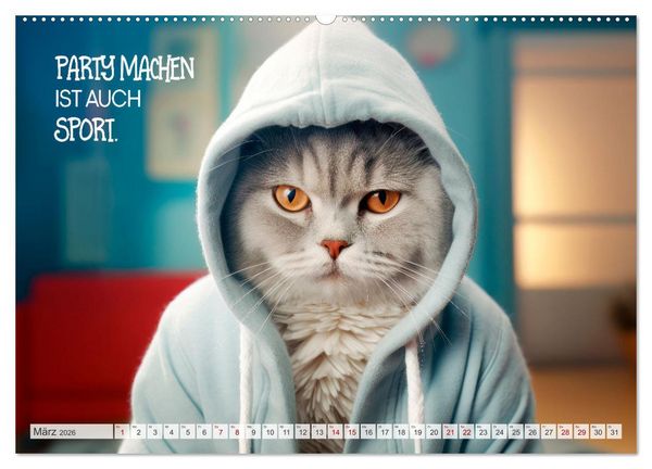 Produktbild: KATZEN-IRONIE Lach mal wieder (hochwertiger Premium Wandkalender 2026 DIN A2 quer), Kunstdruck in Hochglanz