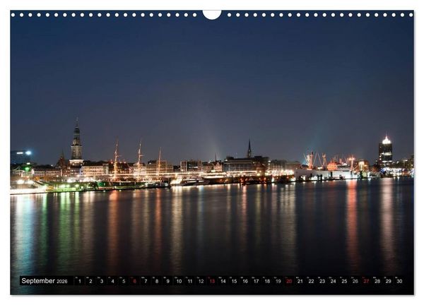 Produktbild: Mein Hamburg - Am sch&ouml;nsten bei Nacht (Wandkalender 2026 DIN A3 quer), CALVENDO Monatskalender