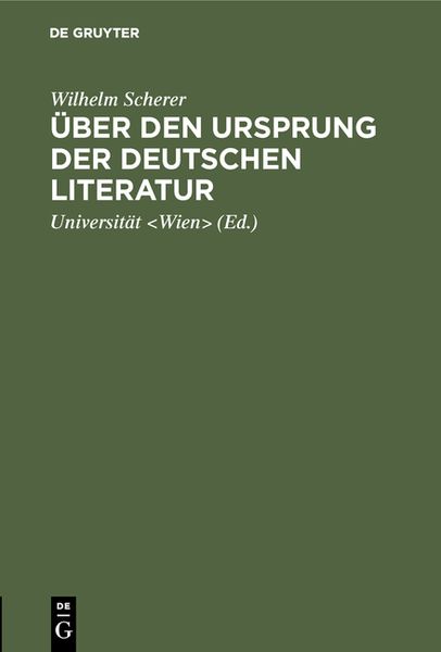 Produktbild: &Uuml;ber den Ursprung der deutschen Literatur