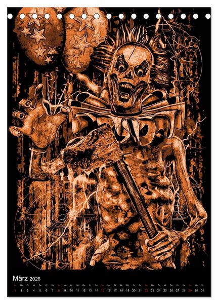 Produktbild: BLOODBOY/ HORROR ILLUSTRATION V1 (Tischkalender 2026 DIN A5 hoch), CALVENDO Monatskalender