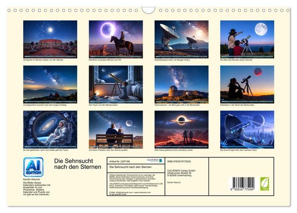 Produktbild: Die Sehnsucht nach den Sternen (Wandkalender 2027 DIN A3 quer), CALVENDO Monatskalender