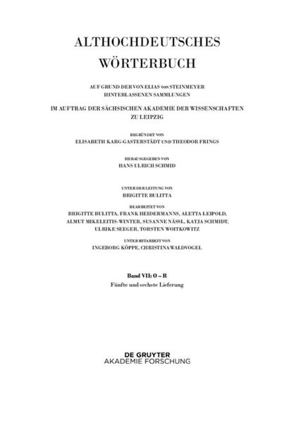Produktbild: Band VII: O &ndash; R. 5. und 6. Lieferung (platlus bis int-quedan)