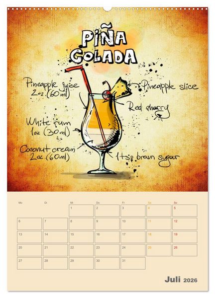 Produktbild: Coole Cocktails (hochwertiger Premium Wandkalender 2026 DIN A2 hoch), Kunstdruck in Hochglanz