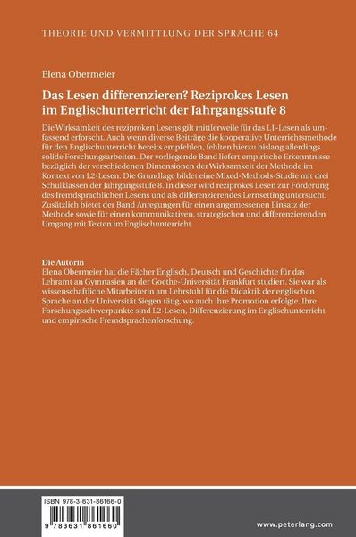 Produktbild: Das Lesen differenzieren? Reziprokes Lesen im Englischunterricht der Jahrgangsstufe 8
