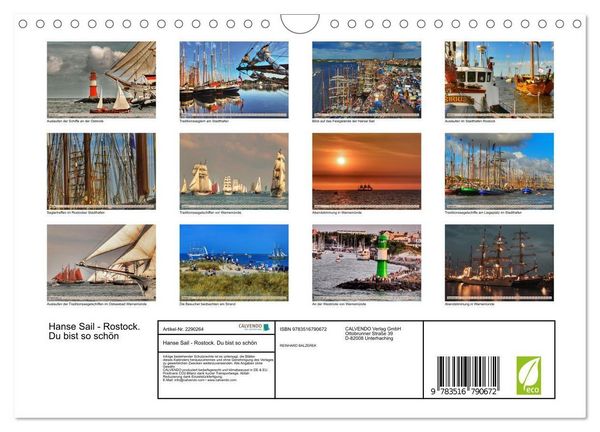 Produktbild: Hanse Sail - Rostock. Du bist so sch&ouml;n (Wandkalender 2027 DIN A4 quer), CALVENDO Monatskalender