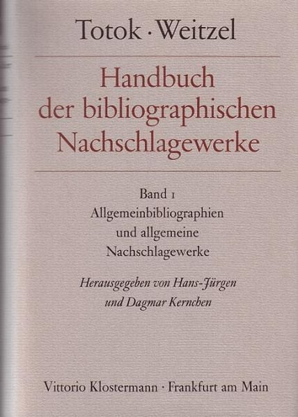 Produktbild: Handbuch der bibliographischen Nachschlagewerke
