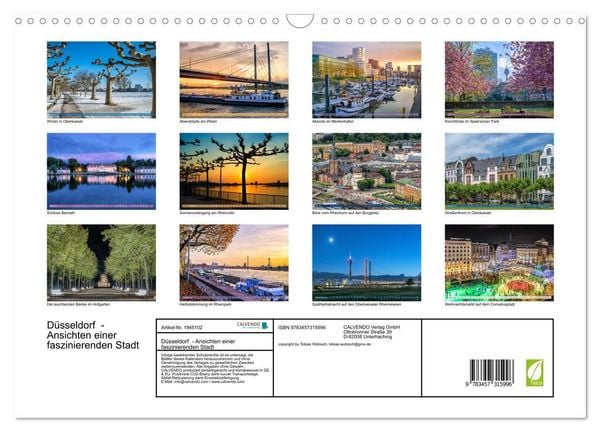 Produktbild: D&uuml;sseldorf - Ansichten einer faszinierenden Stadt (Wandkalender 2026 DIN A3 quer), CALVENDO Monatskalender
