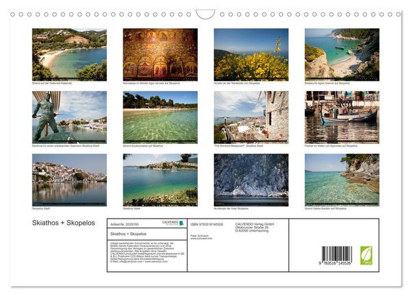 Produktbild: Skiathos + Skopelos (Wandkalender 2026 DIN A3 quer), CALVENDO Monatskalender