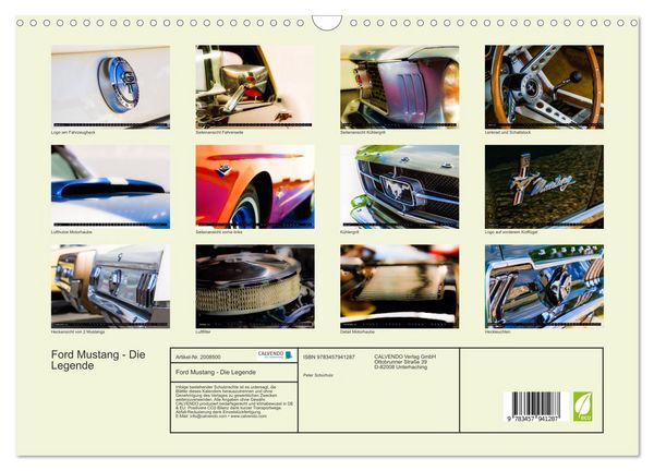 Produktbild: Ford Mustang - Die Legende (Wandkalender 2026 DIN A3 quer), CALVENDO Monatskalender