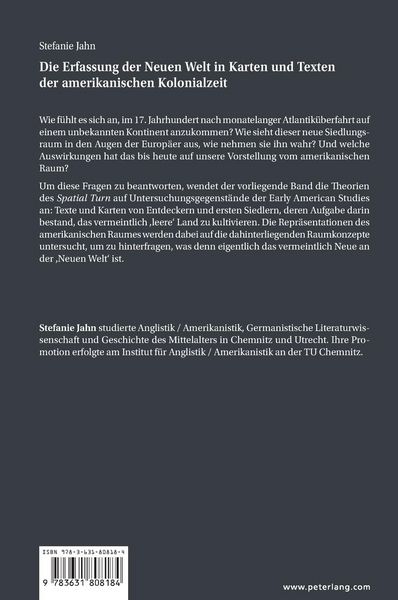 Produktbild: Die Erfassung der Neuen Welt in Karten und Texten der amerikanischen Kolonialzeit