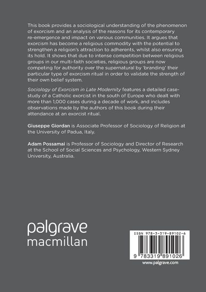 Produktbild: Sociology of Exorcism in Late Modernity