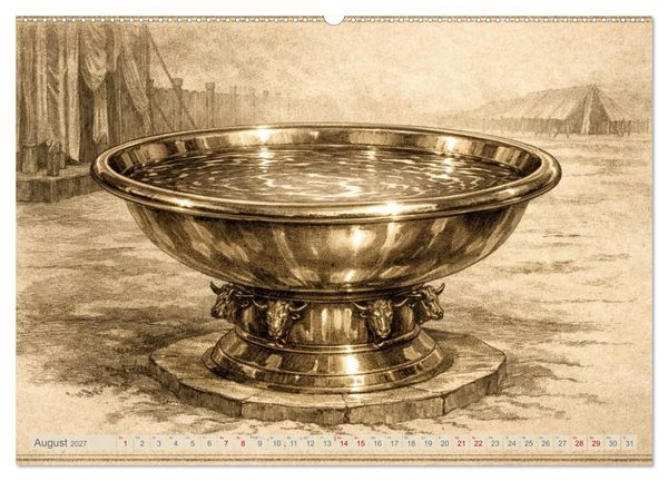 Produktbild: Die Ger&auml;te in der Stiftsh&uuml;tte - Bilder und hebr&auml;ische Begriffe (hochwertiger Premium Wandkalender 2027 DIN A2 quer), Kunstdruck in Hochglanz