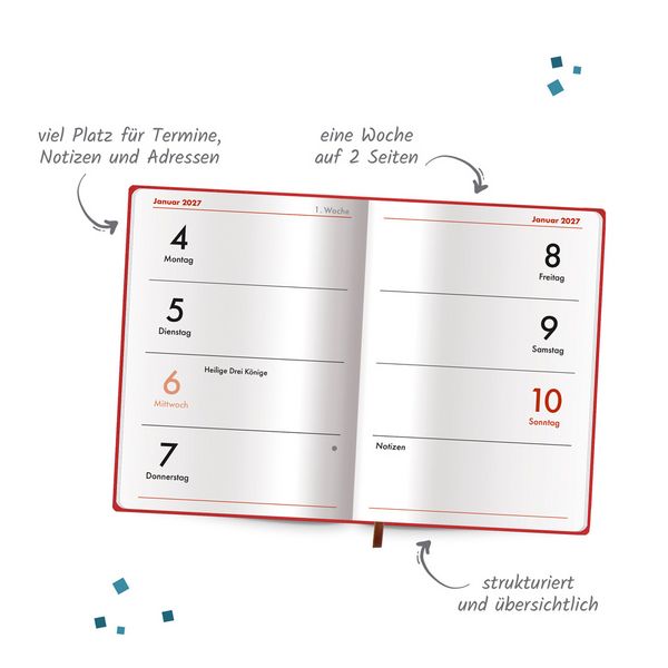Produktbild: TR&Ouml;TSCH - Taschenkalender A7 Soft Touch Herzchen 2027