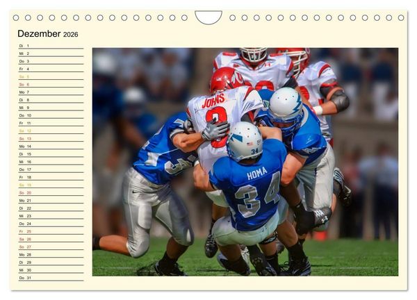 Produktbild: American Football - Taktik und Athletik (Wandkalender 2026 DIN A4 quer), CALVENDO Monatskalender