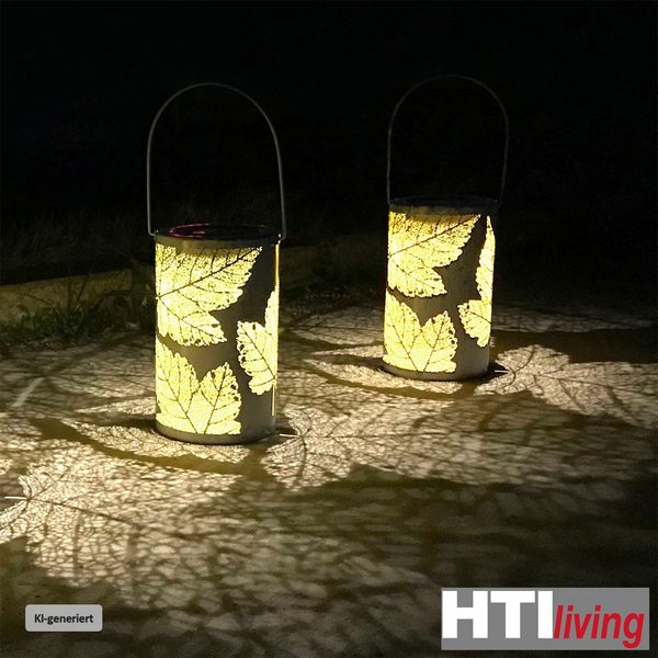 Produktbild: HTI-Living Solarlaterne Bl&auml;tter, 2er Set Luna Solarlaterne Bl&auml;tter, 2er Set Luna