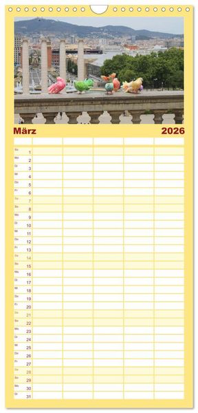 Produktbild: Familienplaner 2026 - BARCELONA - Metropole am Mittelmeer mit 5 Spalten (Wandkalender, 21 x 45 cm) CALVENDO