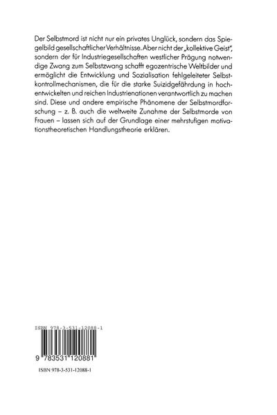 Produktbild: Soziologie des Selbstmords