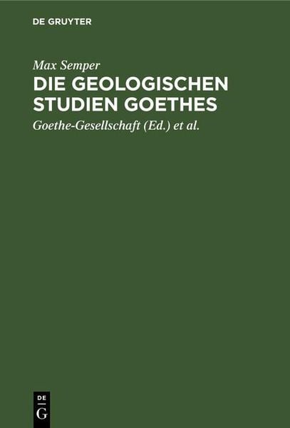 Produktbild: Die geologischen Studien Goethes