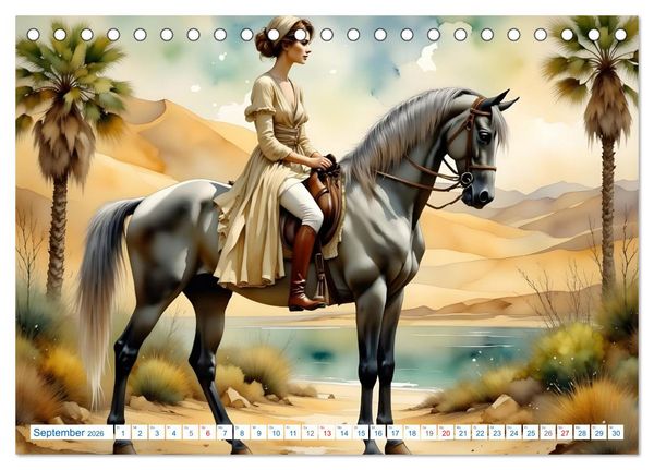 Produktbild: K&ouml;niginnen der Reitkunst (Tischkalender 2026 DIN A5 quer), CALVENDO Monatskalender