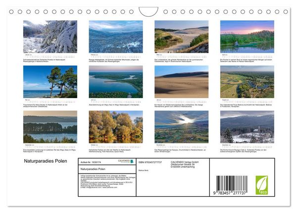 Produktbild: Naturparadies Polen (Wandkalender 2026 DIN A4 quer), CALVENDO Monatskalender