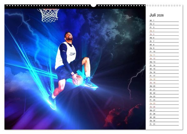 Produktbild: Basketball Fantasiewelten (Wandkalender 2026 DIN A2 quer), CALVENDO Monatskalender