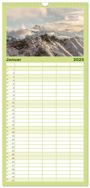Produktbild: Familienplaner 2026 - Im Allg&auml;u bei Oberstdorf mit 5 Spalten (Wandkalender, 21 x 45 cm) CALVENDO