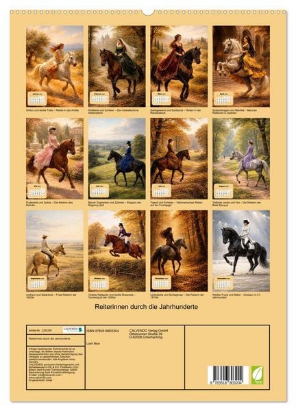 Produktbild: Reiterinnen durch die Jahrhunderte (hochwertiger Premium Wandkalender 2027 DIN A2 hoch), Kunstdruck in Hochglanz
