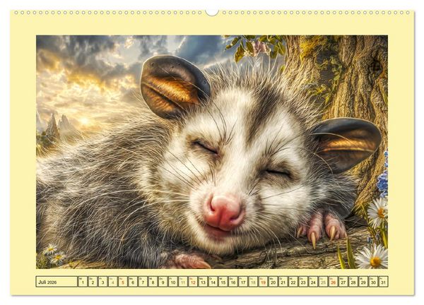 Produktbild: Sanfte Beutelratten. Opossums im stillen Rhythmus der Natur (hochwertiger Premium Wandkalender 2026 DIN A2 quer), Kunstdruck in Hochglanz
