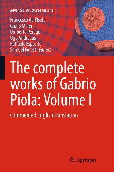 Produktbild: The complete works of Gabrio Piola: Volume I