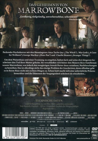 Produktbild: Das Geheimnis von Marrowbone