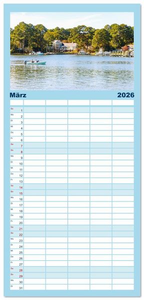 Produktbild: Familienplaner 2026 - Virginia. Amerikanische Sch&ouml;nheit zwischen K&uuml;ste und Bergen mit 5 Spalten (Wandkalender, 21 x 45 cm) CALVENDO