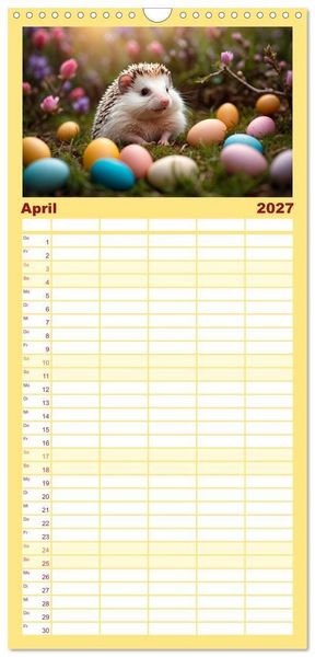 Produktbild: Familienplaner 2027 - Stachelstars mit 5 Spalten (Wandkalender, 21 x 45 cm) CALVENDO