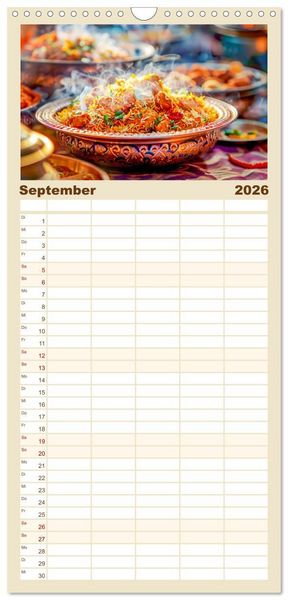 Produktbild: Familienplaner 2026 - Alles Reis oder was?! - Ideen f&uuml;r s&uuml;&szlig;e und herzhafte Reisgerichte mit 5 Spalten (Wandkalender, 21 x 45 cm) CALVENDO