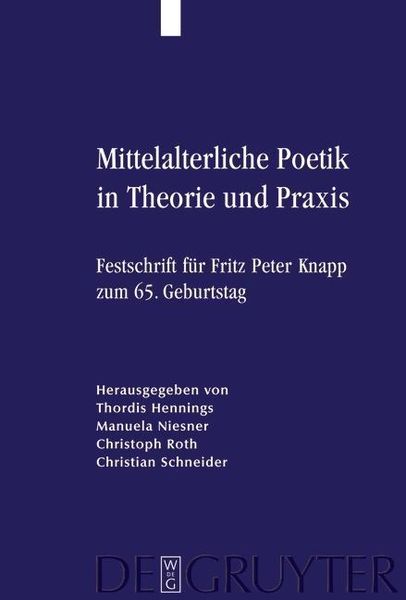 Produktbild: Mittelalterliche Poetik in Theorie und Praxis