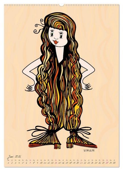 Produktbild: Die HAIRSTYLAS Trendfrisuren (hochwertiger Premium Wandkalender 2026 DIN A2 hoch), Kunstdruck in Hochglanz