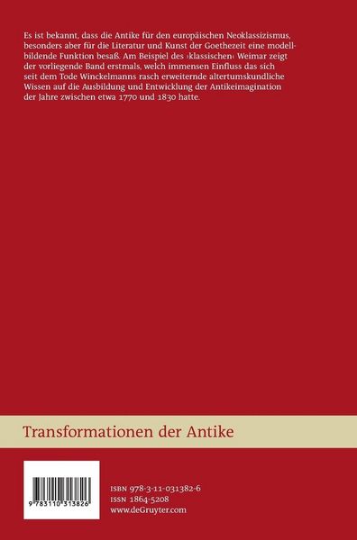 Produktbild: Altertumskundliches Wissen in Weimar