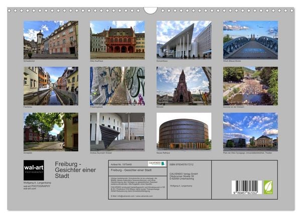 Produktbild: Freiburg - Gesichter einer Stadt (Wandkalender 2026 DIN A3 quer), CALVENDO Monatskalender