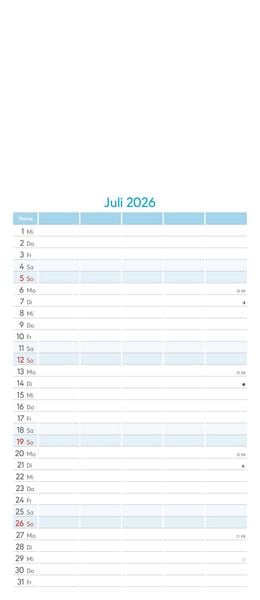 Produktbild: Kreativ-Kalender Familienplaner 2026 - 5 Spalten - 19,5x45 cmFoto, Malen, Basteln - datiert - Kreativkalender - Foto-Kalender - Familienkalender - Wan