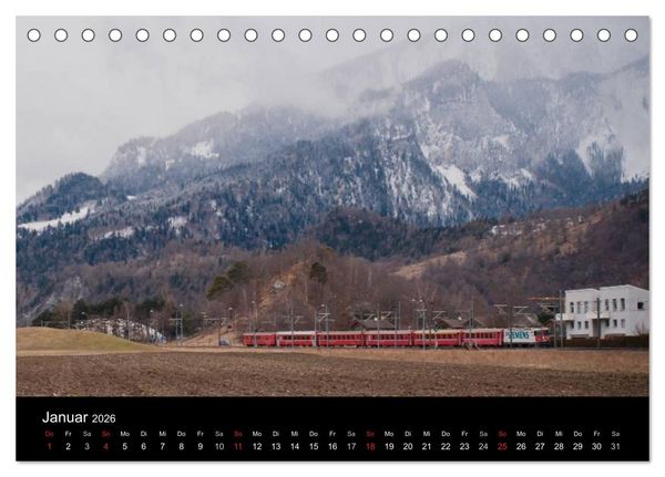 Produktbild: Mit der Bahn durch die Alpen (Tischkalender 2026 DIN A5 quer), CALVENDO Monatskalender