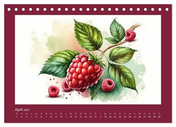Produktbild: Fr&uuml;chte in Wasserfarben - Fruchtige KI-Kunst f&uuml;r das ganze Jahr (Tischkalender 2027 DIN A5 quer), CALVENDO Monatskalender