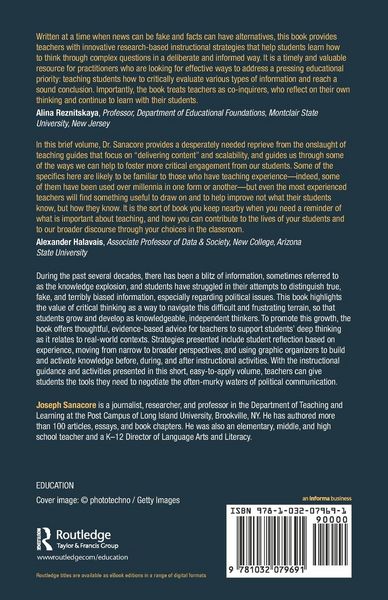 Produktbild: Teaching Critical Thinking in the Context of Political Rhetoric