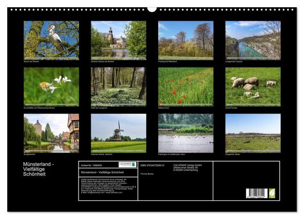 Produktbild: M&uuml;nsterland - Vielf&auml;ltige Sch&ouml;nheit (Wandkalender 2026 DIN A2 quer), CALVENDO Monatskalender