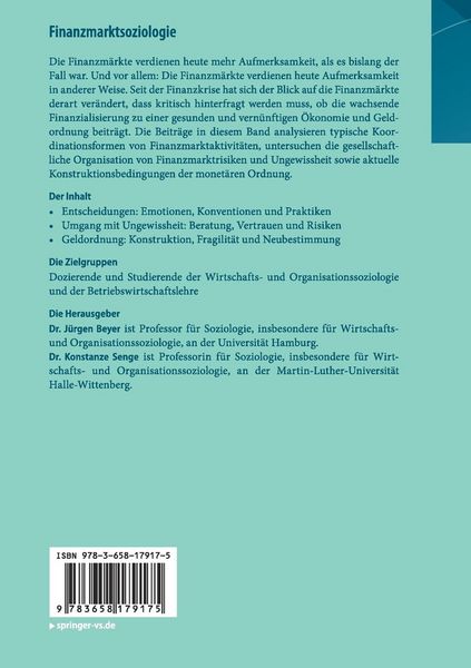 Produktbild: Finanzmarktsoziologie